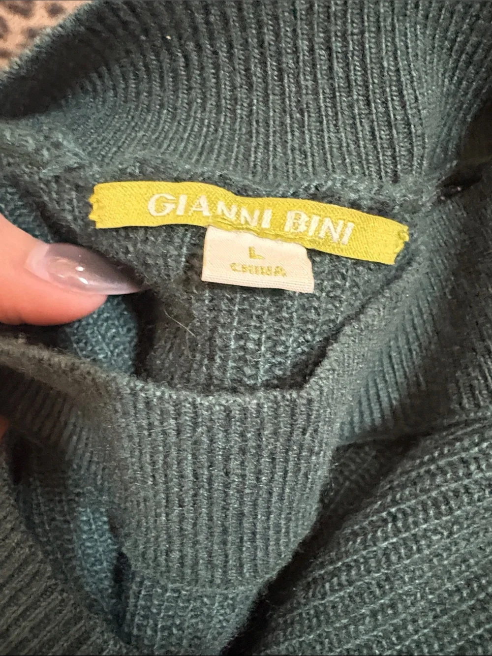 Gianni Bini Forest Green Choker Cutout Scoop Sweater
